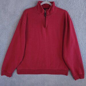 Vintage Gap Sweater Mens Large Red 1/4 Zip Knit Pullover Sweatshirt Cotton Y2K